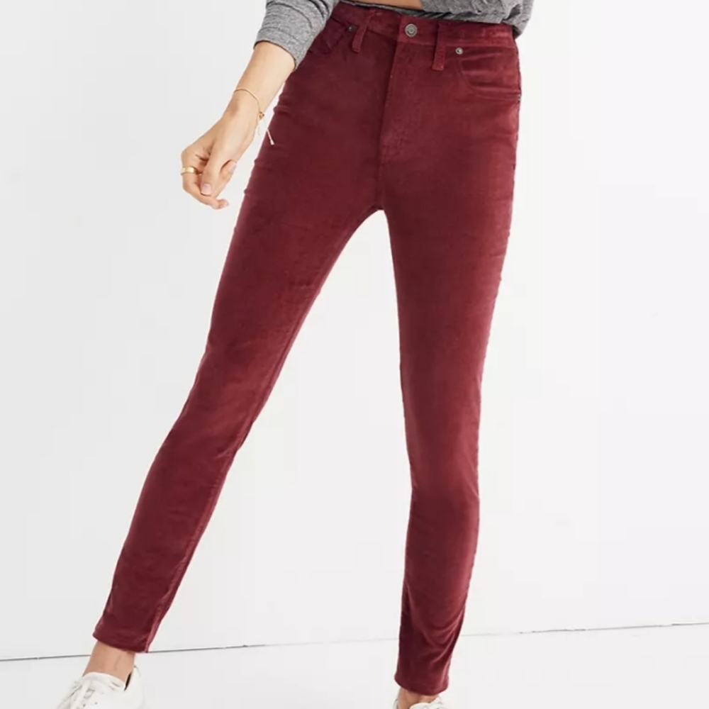 Madewell high rise skinny stretch velvet pants - Picture 2 of 8